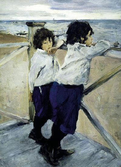 Valentin Serov Children. Sasha and Yura Serov oil painting picture